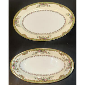 Noritake 10" Oval Vegetable Bowl & 8" Serving Dish Nordich Pattern Discontinued